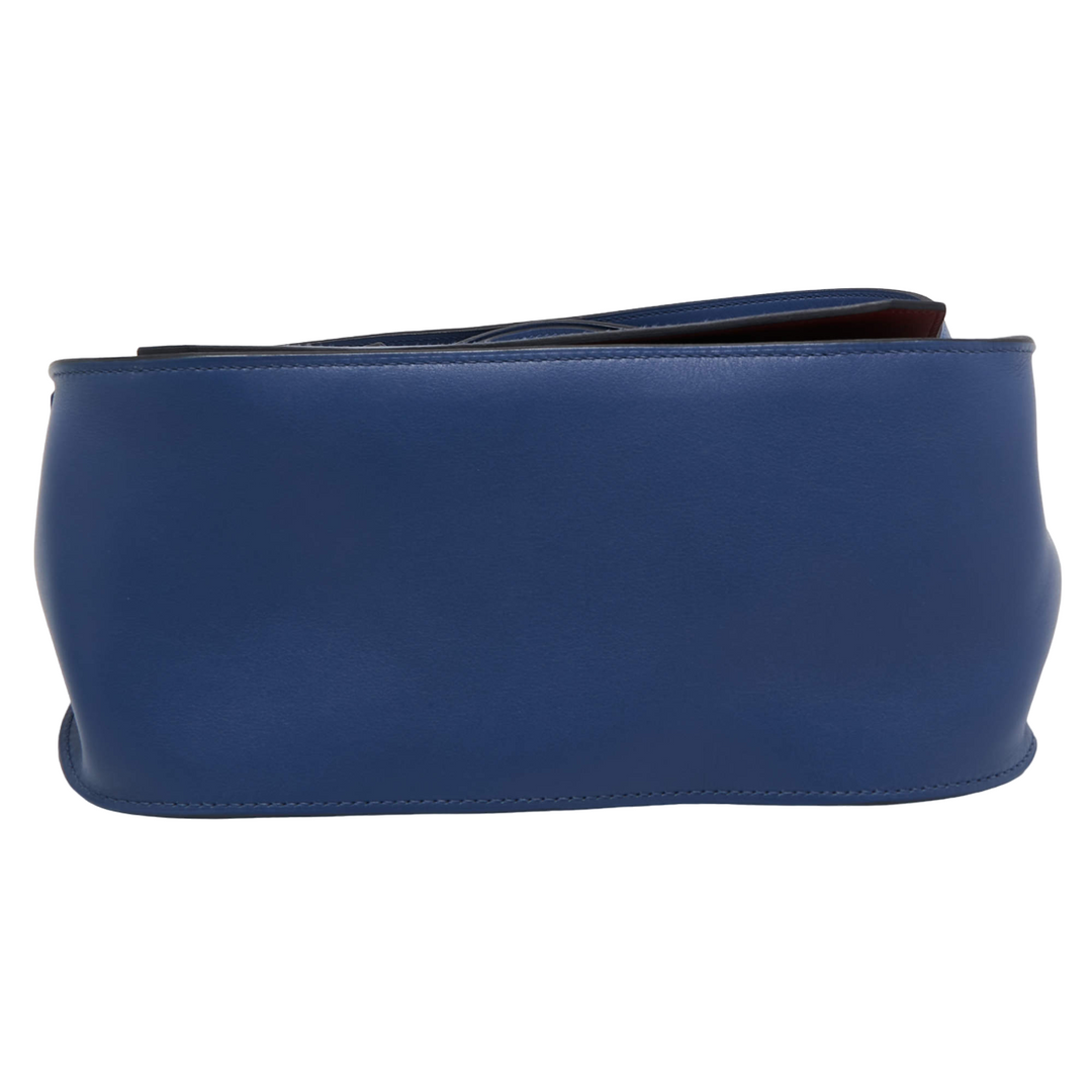 Hermès Blue Brighton/Capucine Swift Leather Palladium Jypsier 28