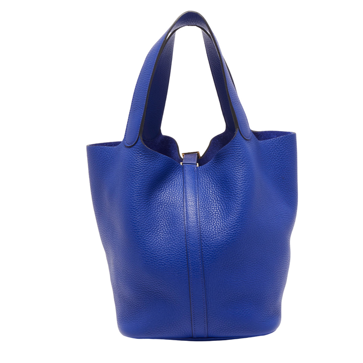 Hermès BLEU ELECTRIQUE TAURILLON CLEMENCE LEATHER PICOTIN GH BAG 18