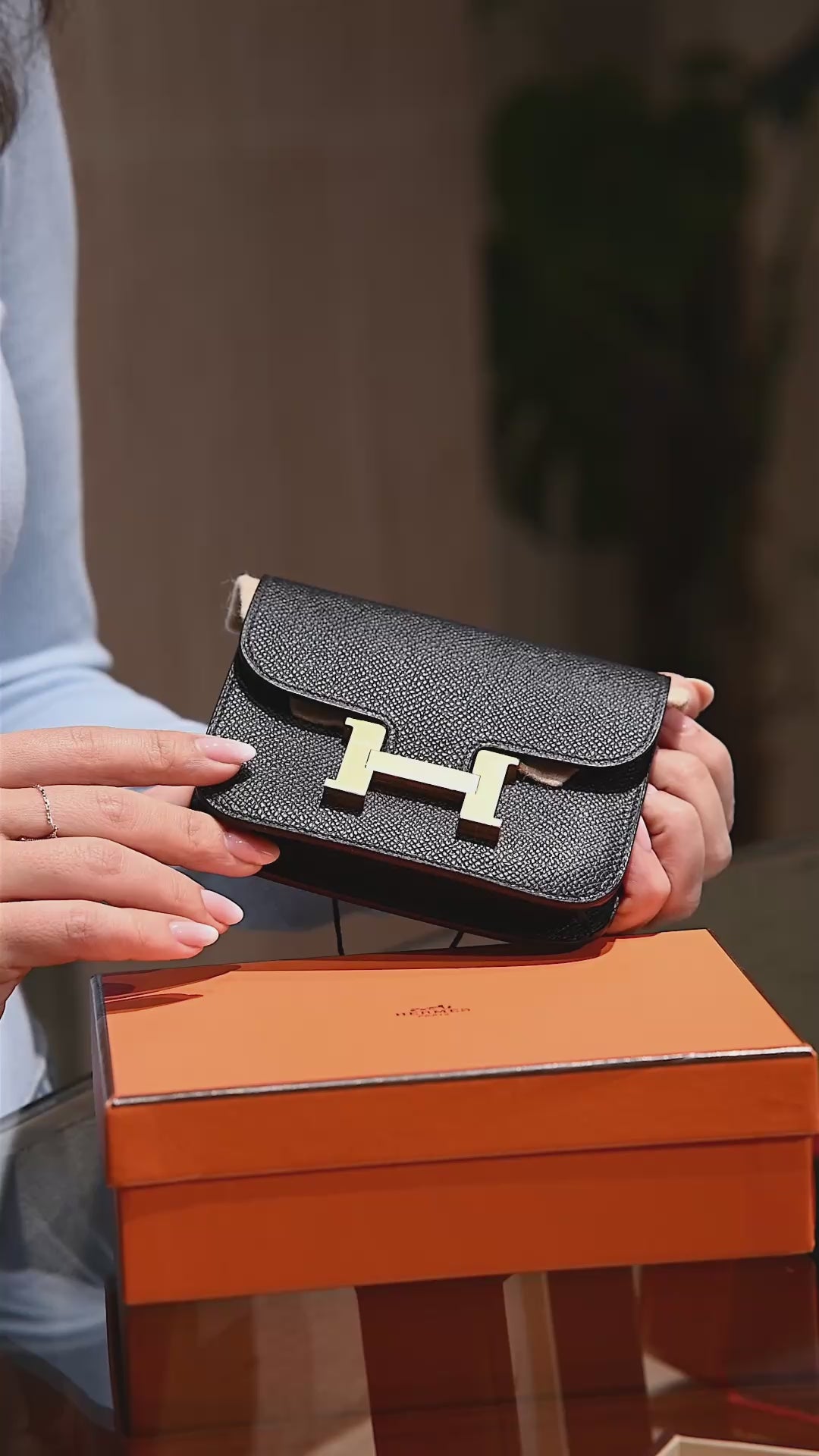 Hermès CONSTANCE SLIM EPSOM BLACK Gold Hardware Bag