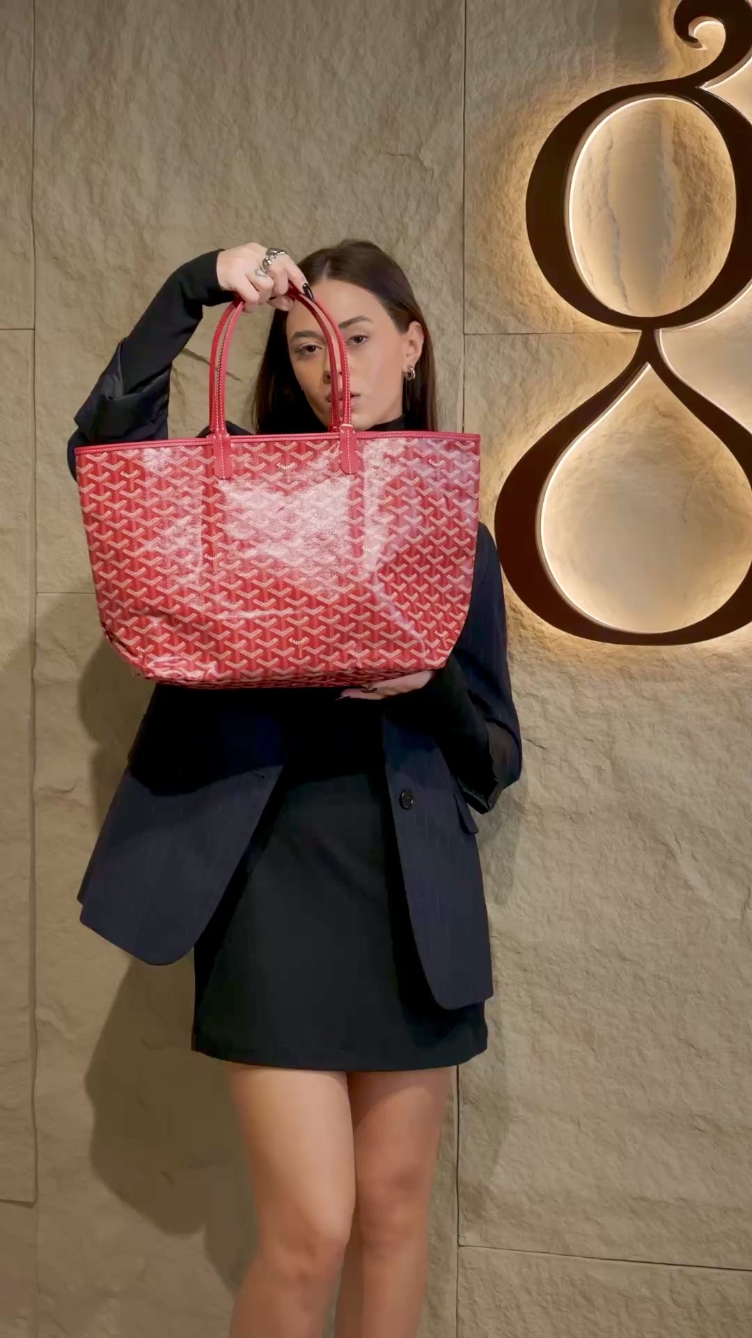 Goyard Red Goyardine Coated Canvas and Leather Saint Louis PM Tote