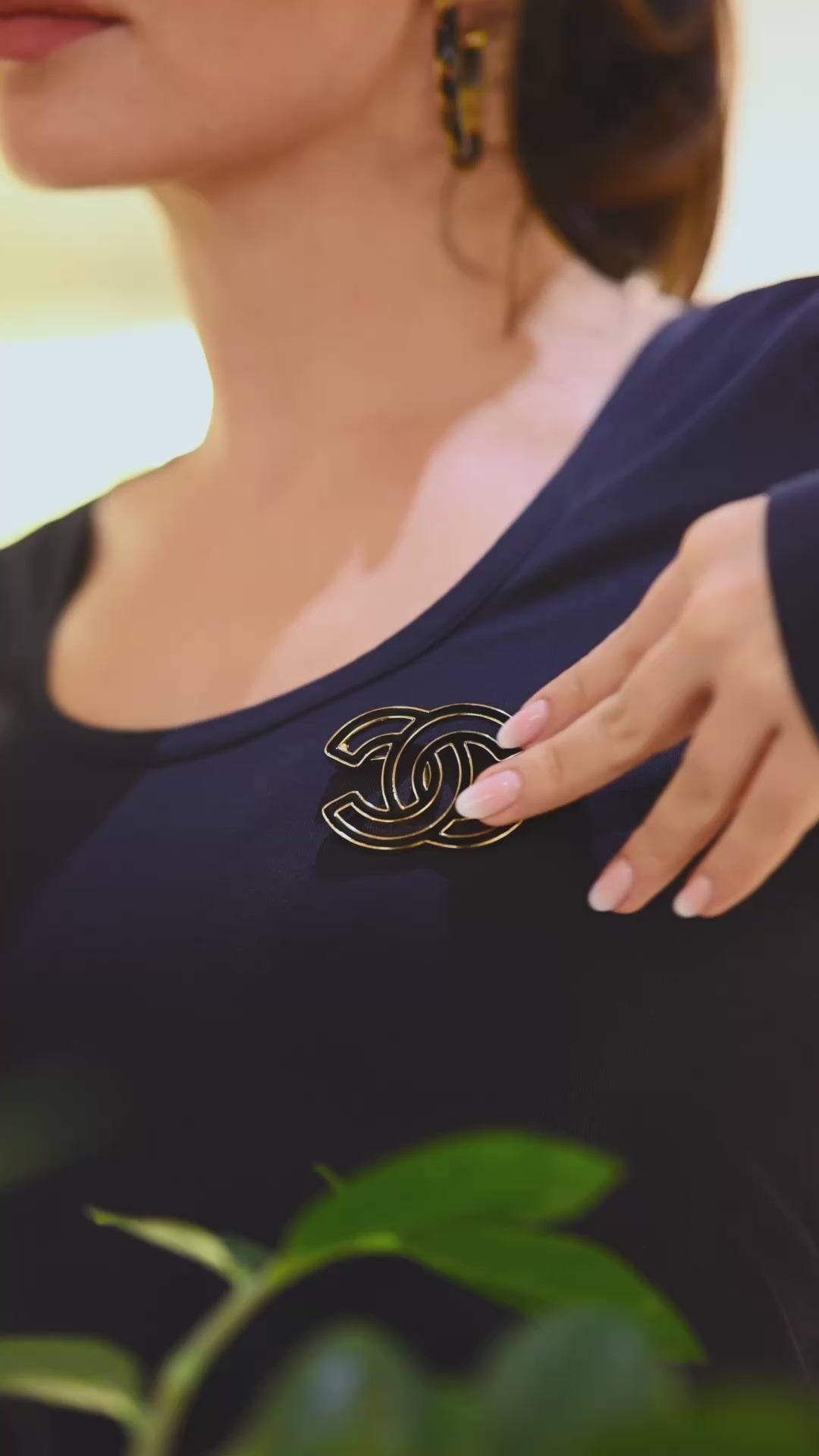 Chanel Black & Gold Brooch