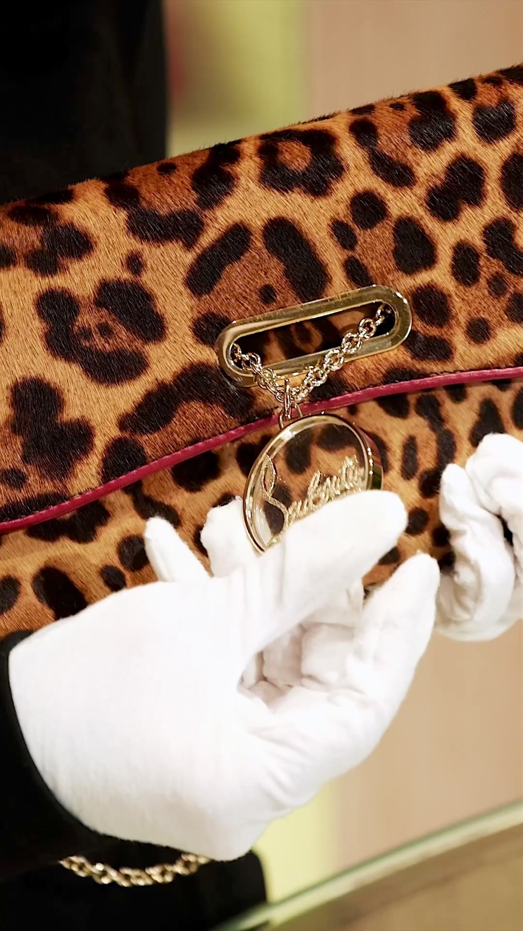 Christian Louboutin Riviera Flapover Clutch Bag / Leopard