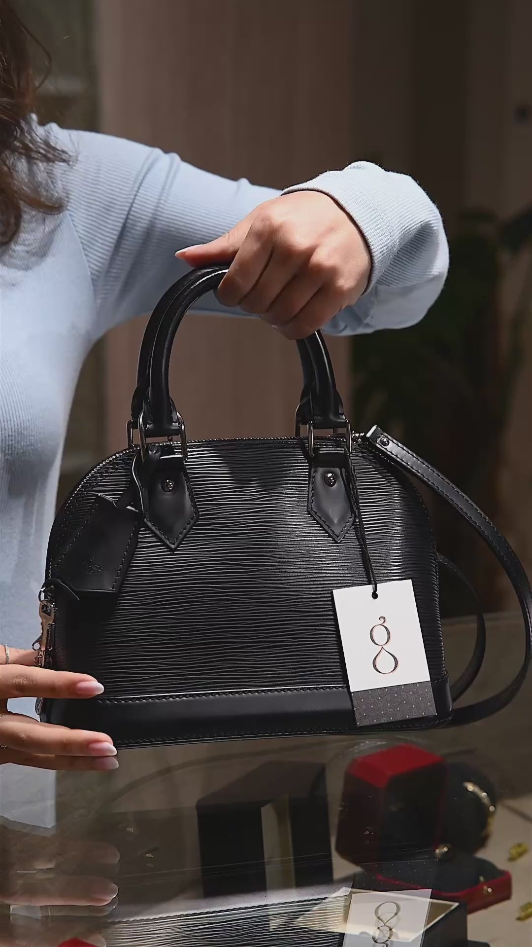 Louis Vuitton Black Epi Alma BB Bag