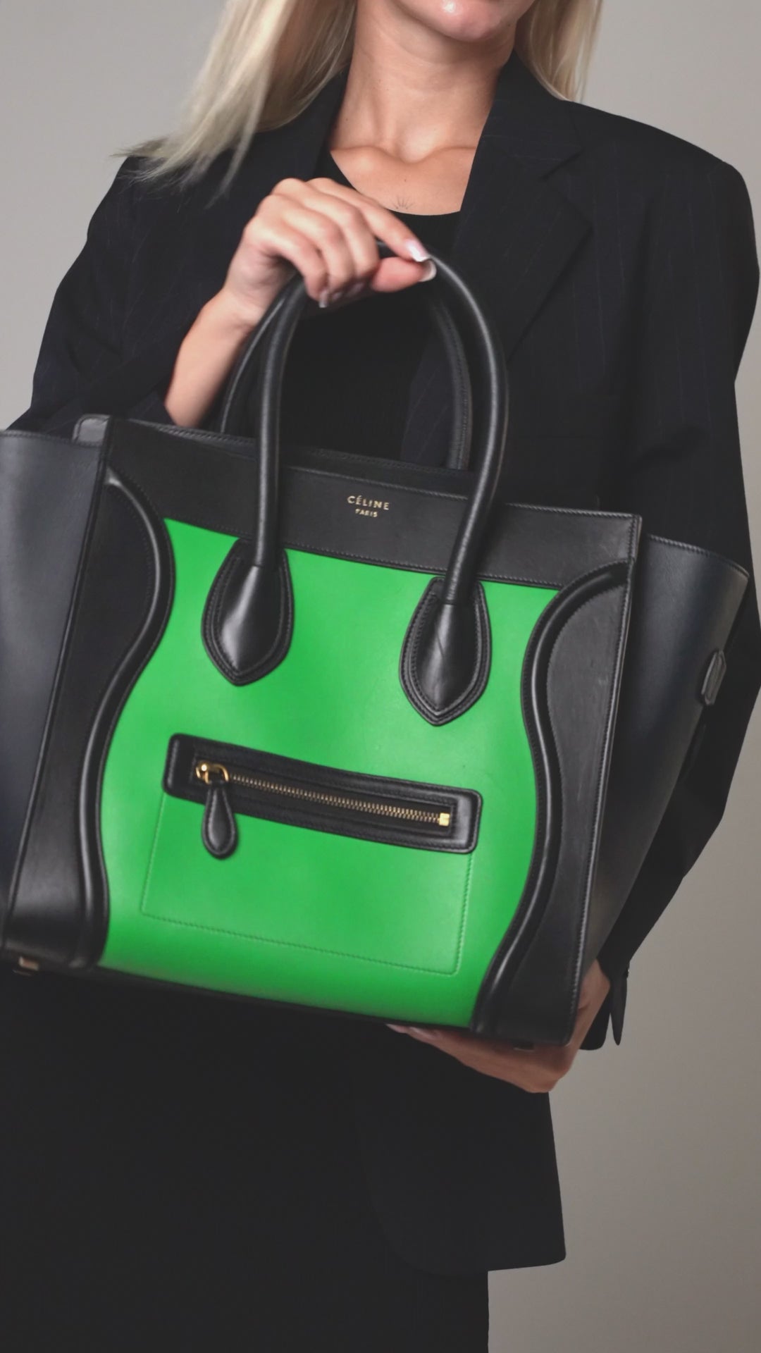 Céline Tricolor Leather Luggage Tote