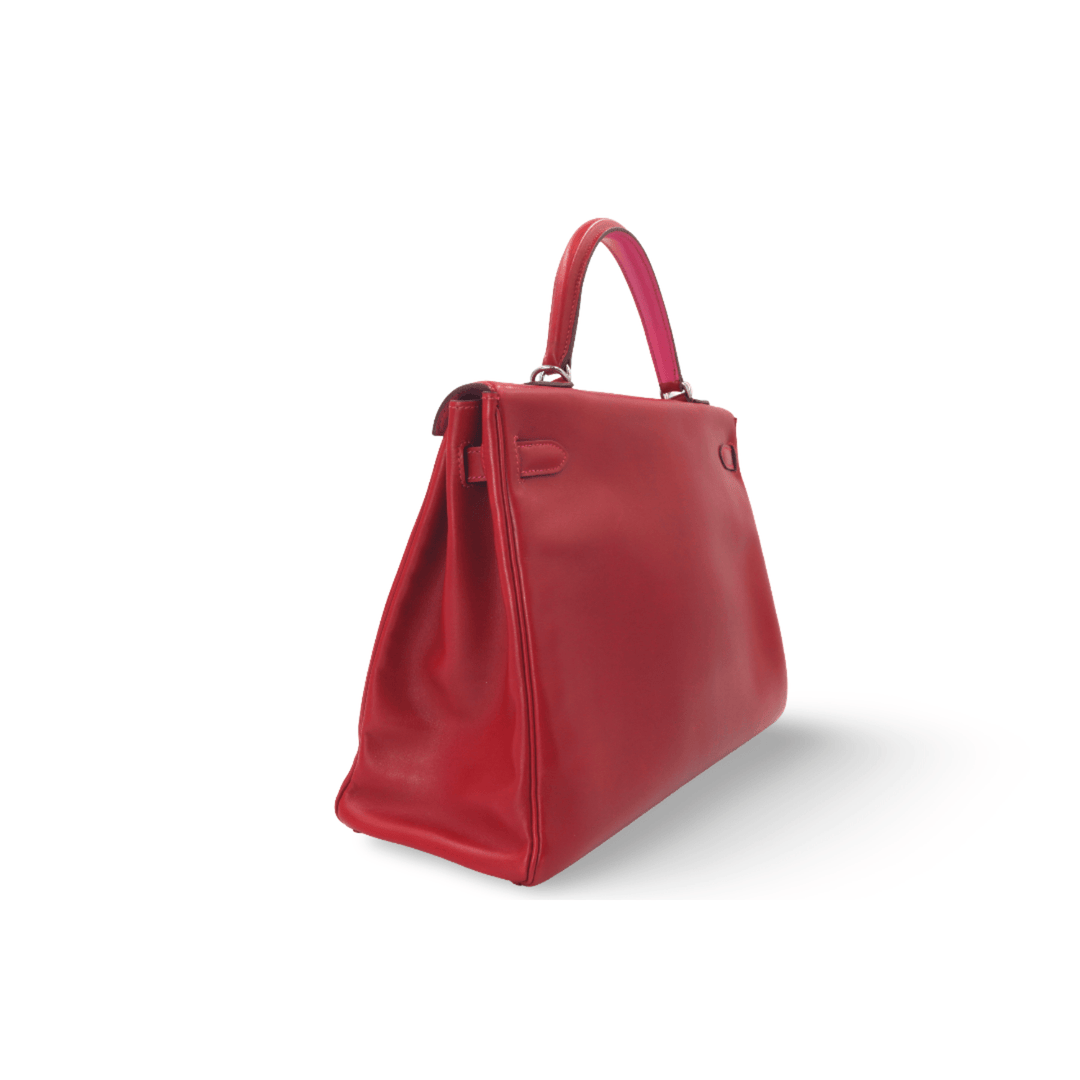 Hermès Kelly 35 in Rubis And Rose Tyrien Bag - Gemaee UAE