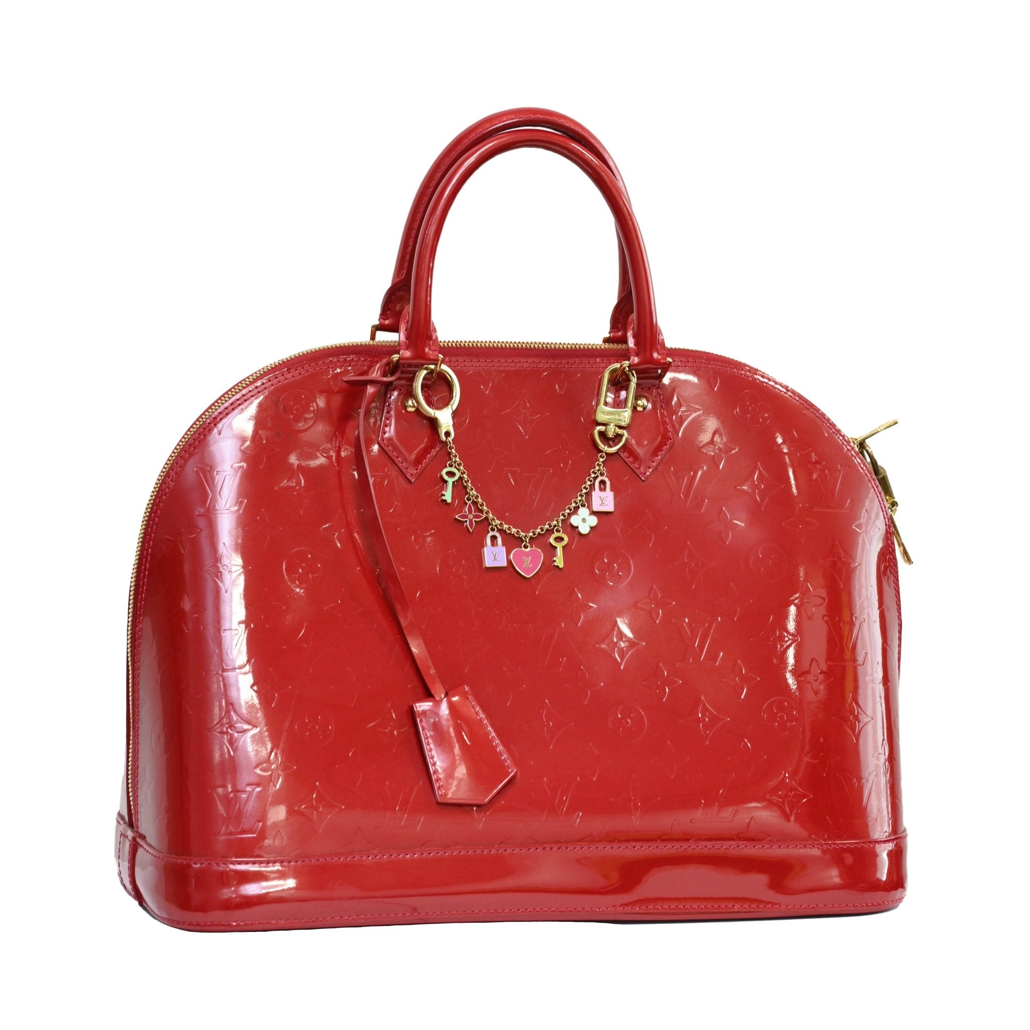 Louis vuitton red alma large with keychain Bag Gemaee UAE